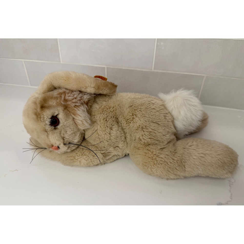 Steiff Plush Lying Rabbit Floppy Hase Bunny 5605/25 10in Tan Vtg West Germany